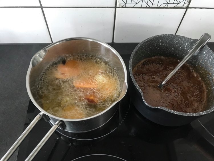 dybstegning af søde kartofler