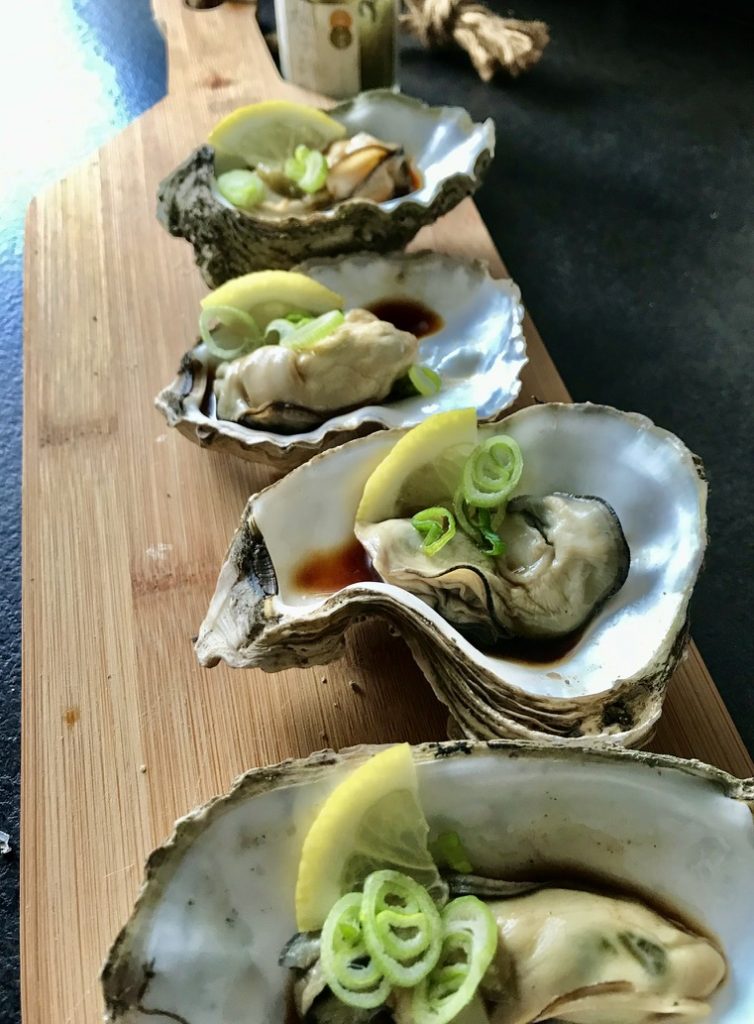 grillede østers